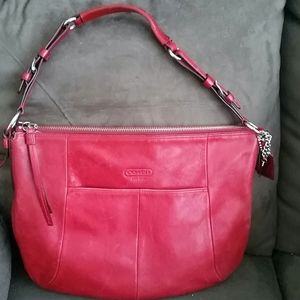Coach Soho Red Leather Hobo Bag